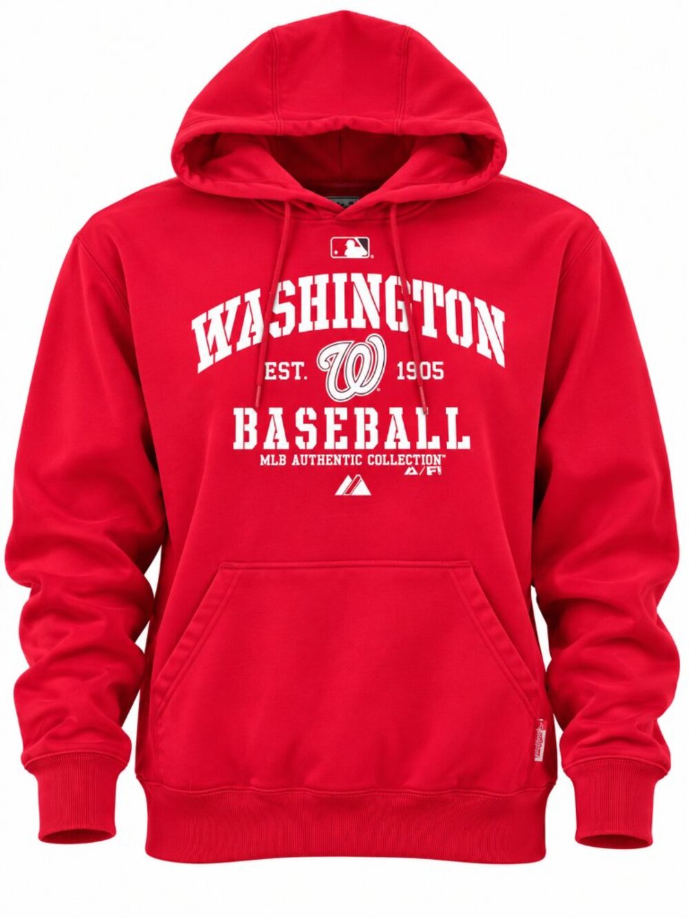 Majestic Washington Nationals MLB Therma Base Red Pullover Hoodie Mens L NWOT